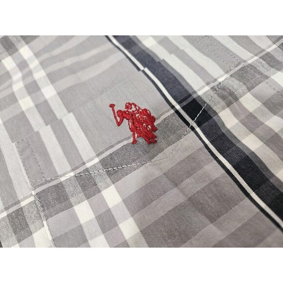 U.S. Polo Assn Men's Stretch Button Down Casual Long Sleeve Plaid Shirt Size XXL - Picture 2 of 11